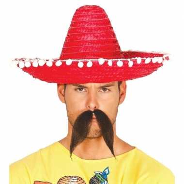 Rode sombrero/mexicaanse hoed 45 cm voor volwassenen